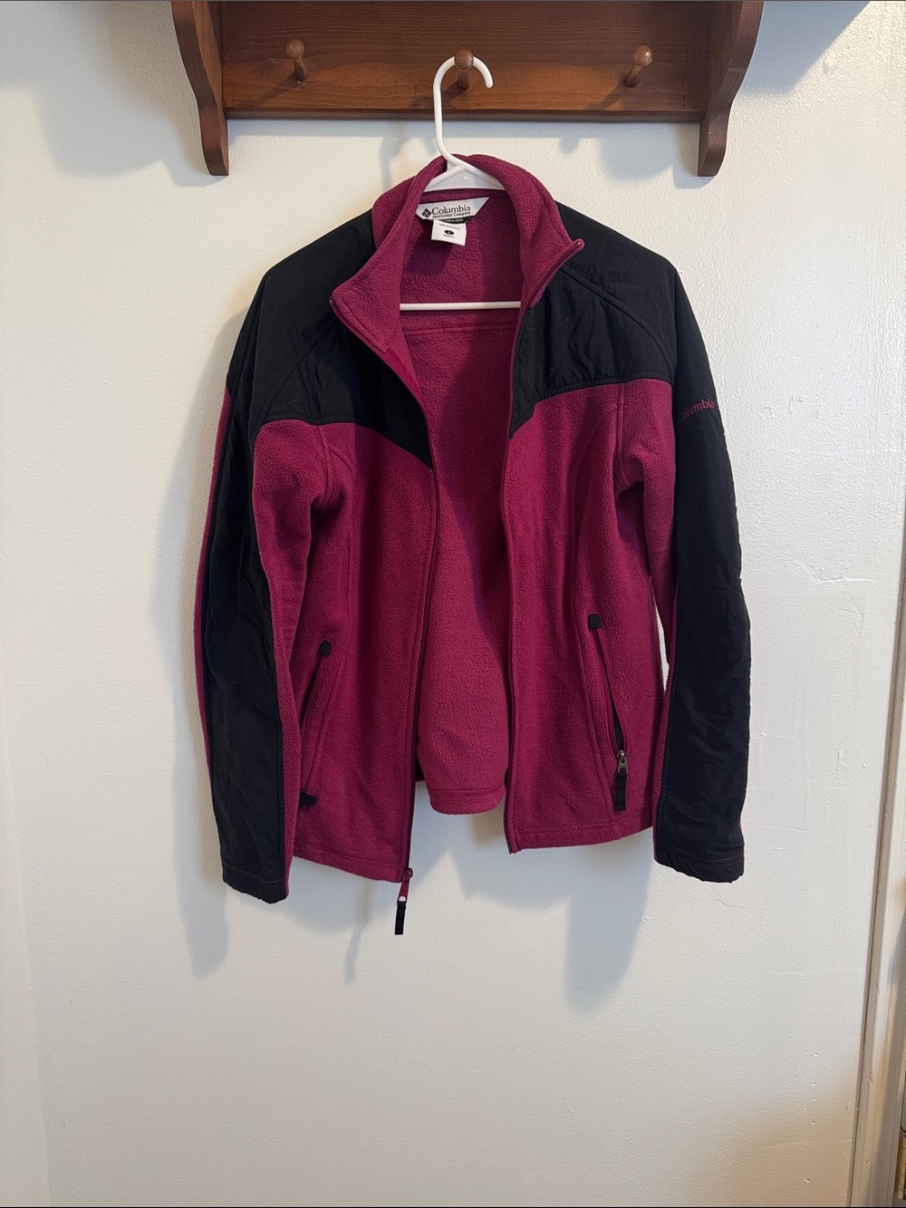 Columbia Women's Magenta and Black Fleece Utility Jacket